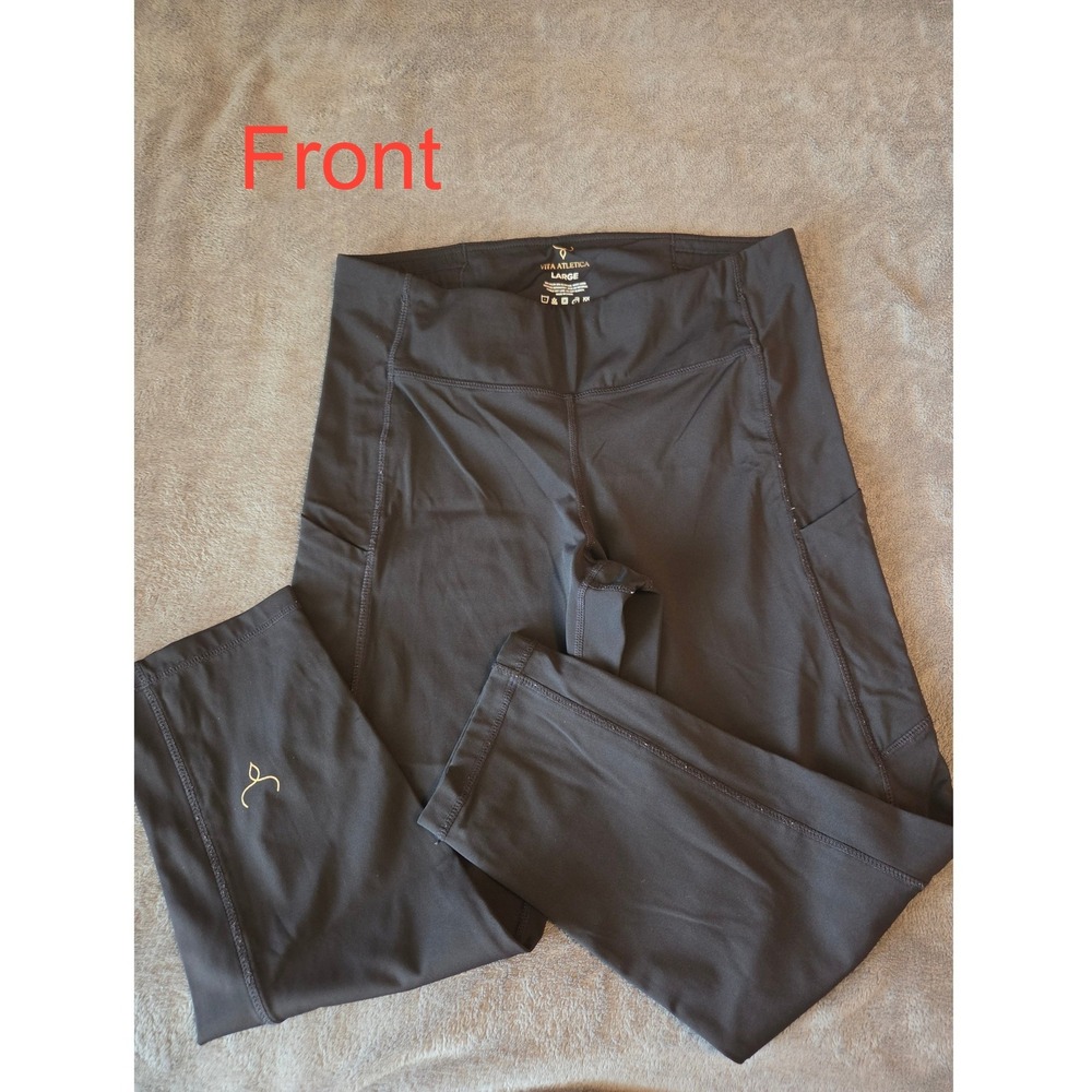 Vita Atletica Black High Waisted Athletic Leggings Large
